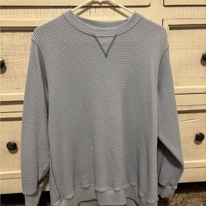 Aerie Light Blue Waffle Knit Sweatshirt